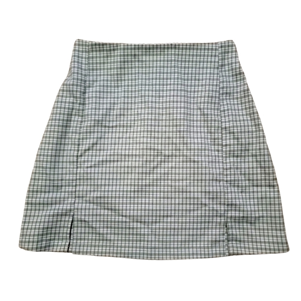 Green Checkered Mini Skirt